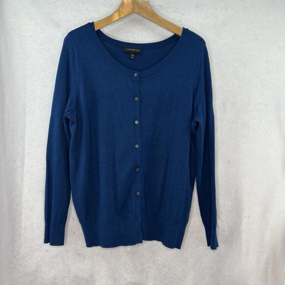 Lane Bryant Women’s Sz 18/20 Blue Light‎ Weight Knit Button Up Cardigan Preppy - Picture 1 of 7